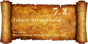 Takács Mirandolina névjegykártya